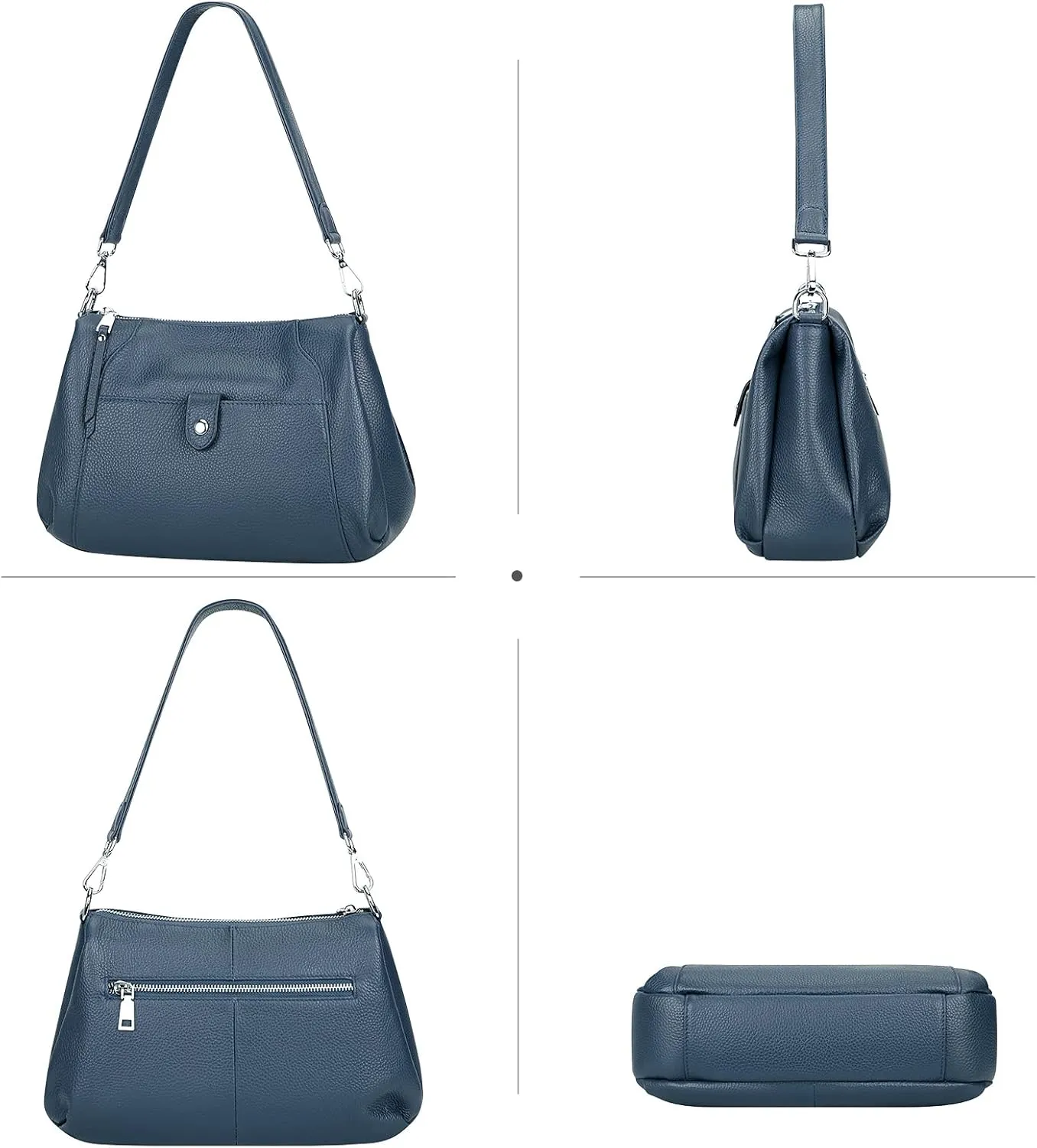 Over Earth Genuine Leather Small Hobo Crossbody Bags for Women Shoulder Purses and Handbags
