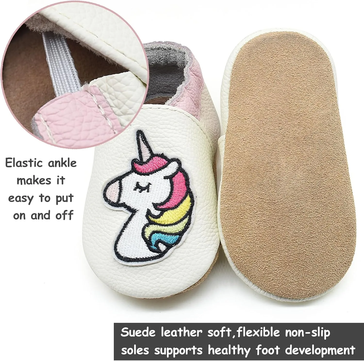 Owlowla Baby Soft Sole Leather Crib Shoes Infant Toddler Pre-Walker Shoes Boy Girl …