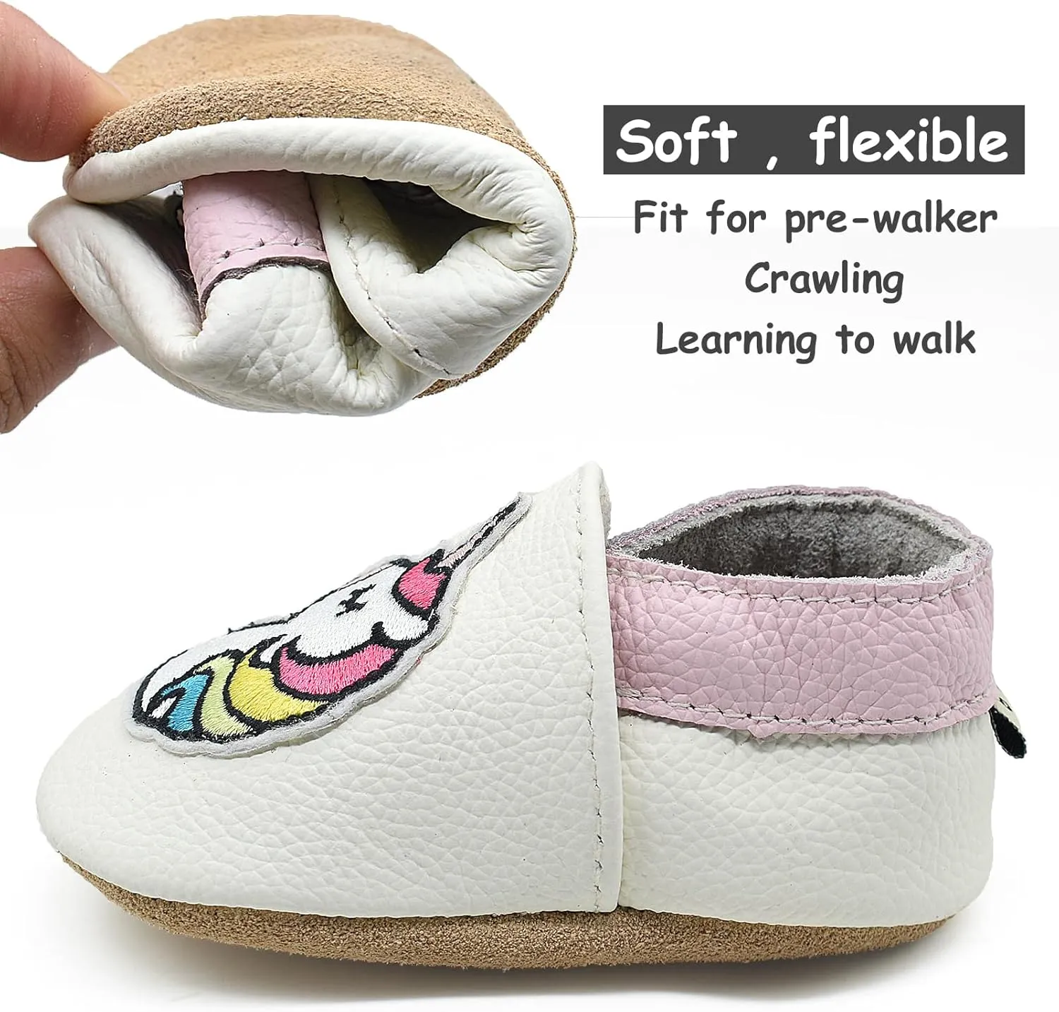 Owlowla Baby Soft Sole Leather Crib Shoes Infant Toddler Pre-Walker Shoes Boy Girl …
