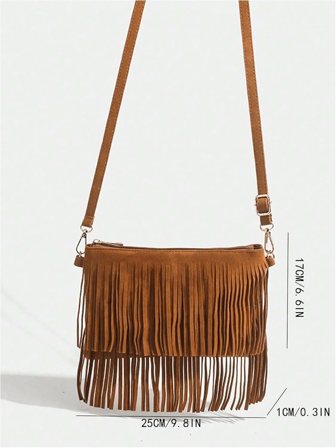 OYOANGLE Women's Fringe Hobo Western Crossbody Bags Leather Country Everyday Shoulder Bag
