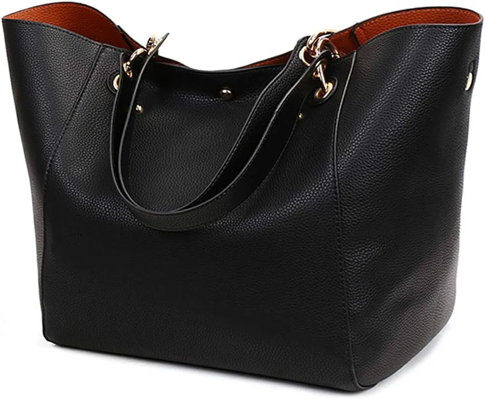 Pahajim Purses and Handbags for Women Large Capacity Work Tote Bag PU Leather Bucket Shoulder Bags Designer Satchel Hobo Bags