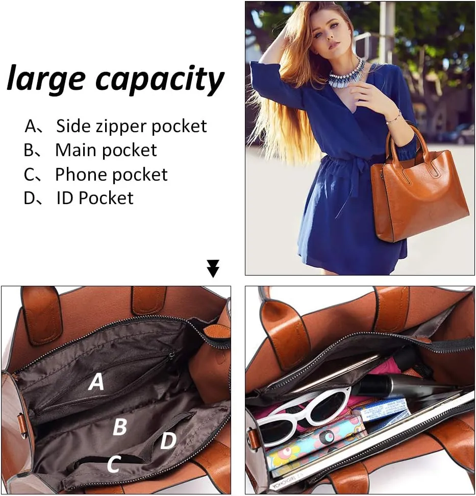 Pahajim Women Handbags and Leather Purses Top Handle Satchel Bags Tote Bags Tote Purses for Women
