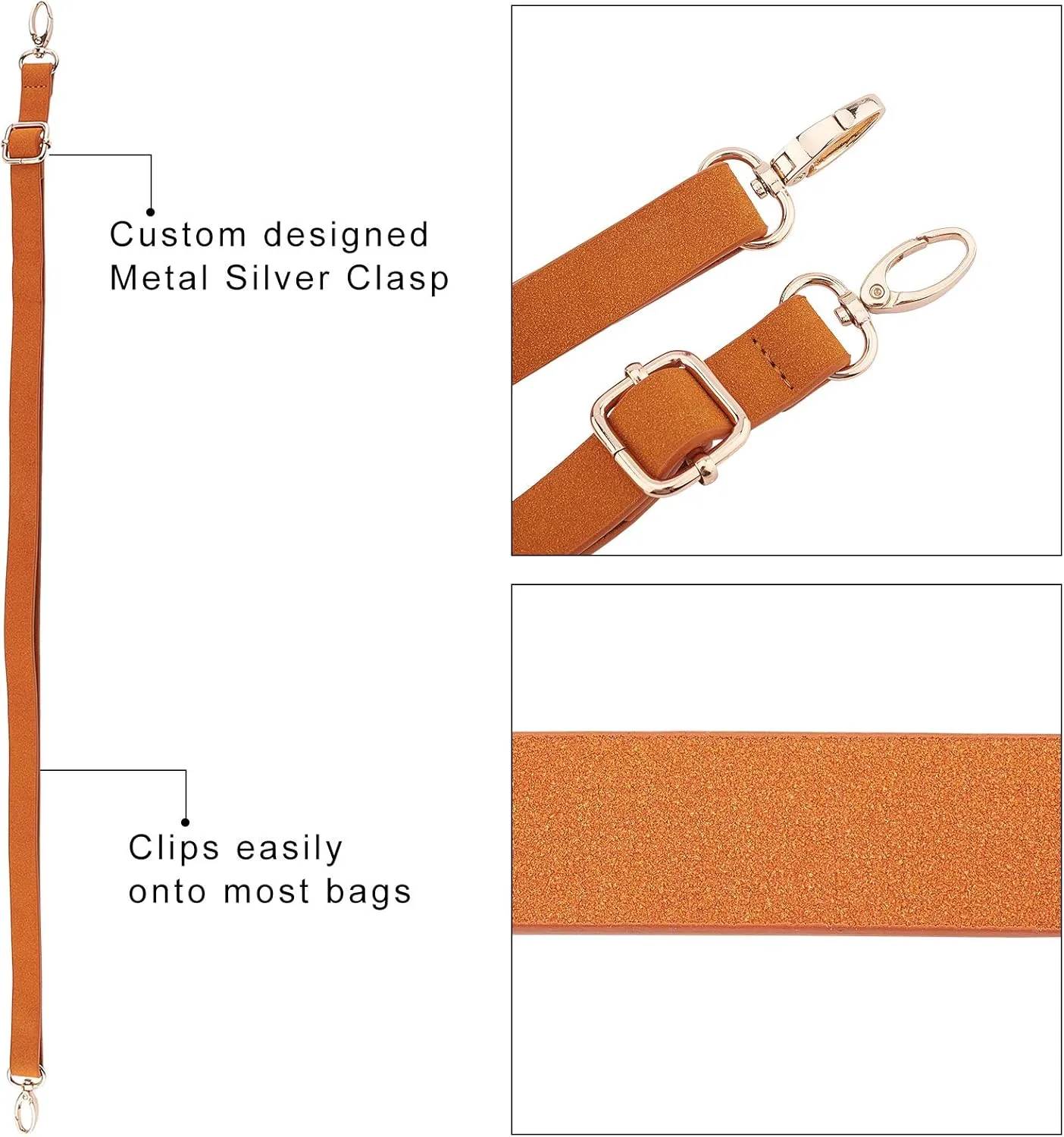 PandaHall DIY PU Leather Bag Knitting Set, Leather Bottom/26' Shoulder Strap/Bag Twist Lock/Flap Cover/Buckles for Crochet Handbag Tote, Camel (7 Accessories)