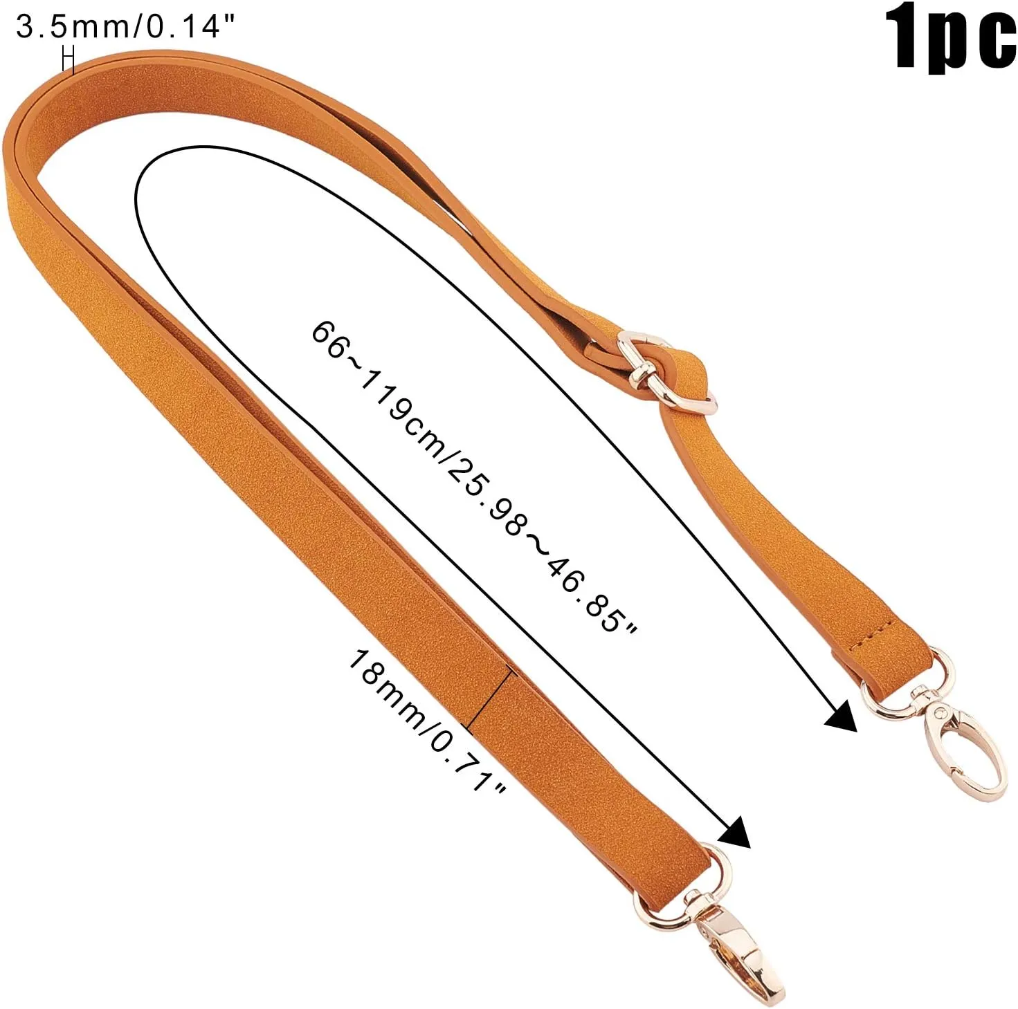 PandaHall DIY PU Leather Bag Knitting Set, Leather Bottom/26' Shoulder Strap/Bag Twist Lock/Flap Cover/Buckles for Crochet Handbag Tote, Camel (7 Accessories)