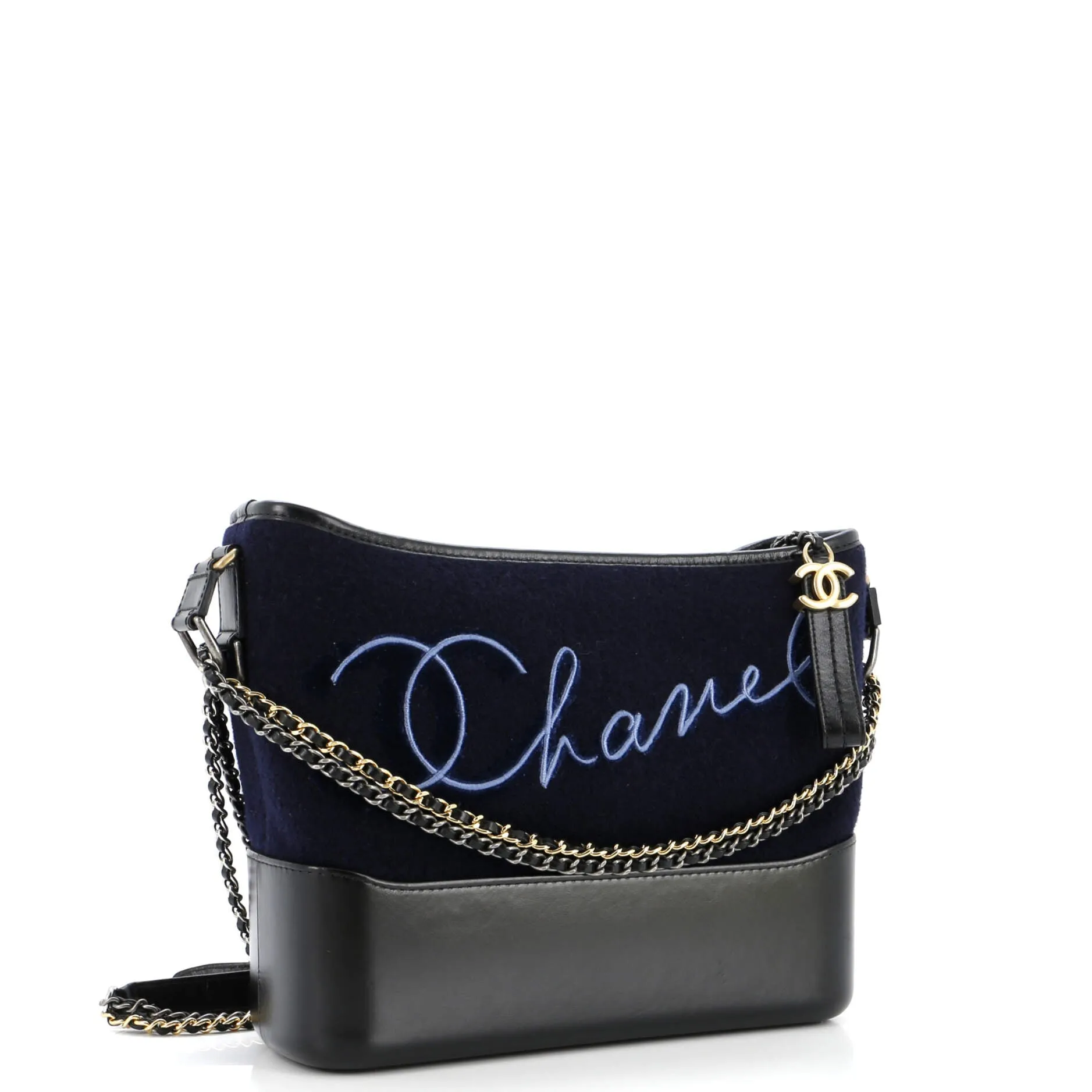 Paris-Hamburg Gabrielle Hobo Embroidered Wool and Calfskin Medium