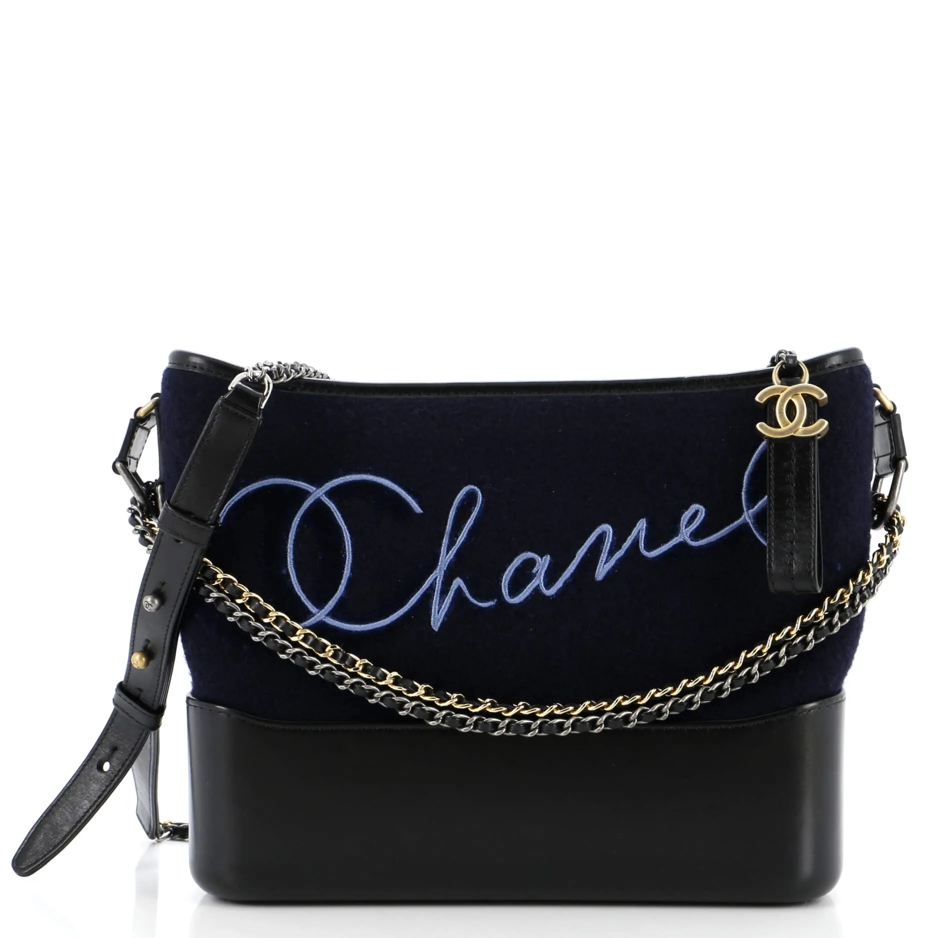 Paris-Hamburg Gabrielle Hobo Embroidered Wool and Calfskin Medium