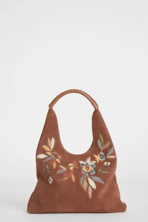 Parma Suede Bucket Bag - Feathery Leaf