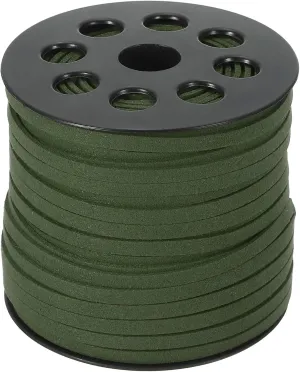 PATIKIL Suede Leather Cord 5 mm 50 Yard, Faux Suede Cord Flat Leather String with Roll Spool for Necklace Bracelet Beading Jewelry Making, Army Green