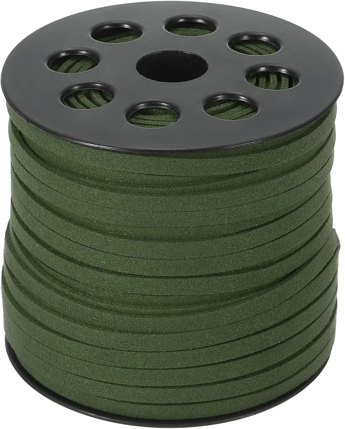 PATIKIL Suede Leather Cord 5 mm 50 Yard, Faux Suede Cord Flat Leather String with Roll Spool for Necklace Bracelet Beading Jewelry Making, Army Green