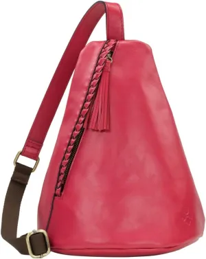 Patricia Nash IVA Nell Leather Sling with Braided Detail, Passion