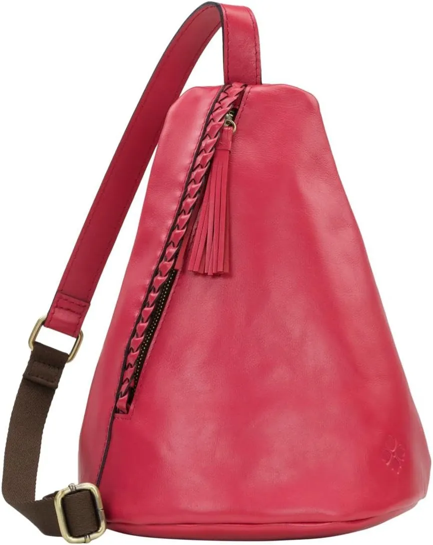 Patricia Nash IVA Nell Leather Sling with Braided Detail, Passion