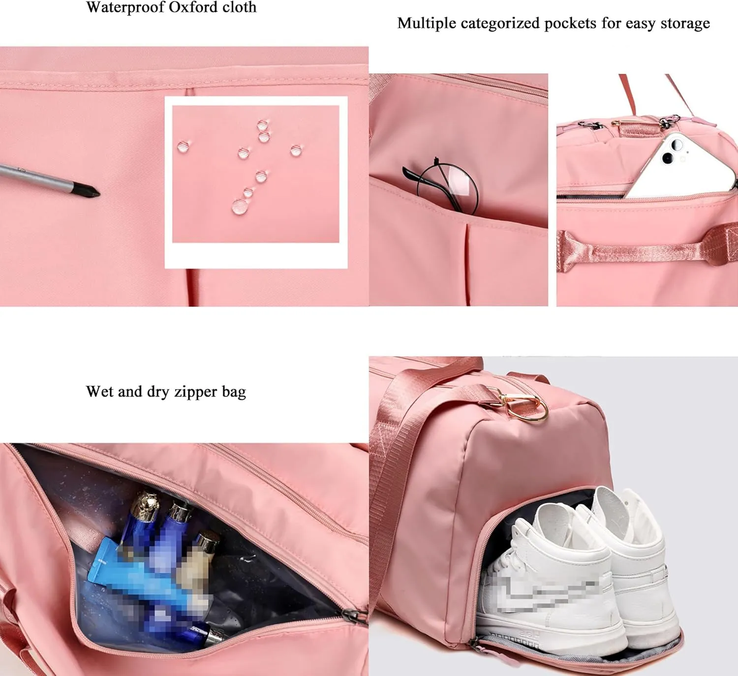 Personalised Sports Fitness Duffel Bag Custom Text Embroidery Travel Bag Custom Name Dry Wet Pockets Organizer Storage Bags for Women Men