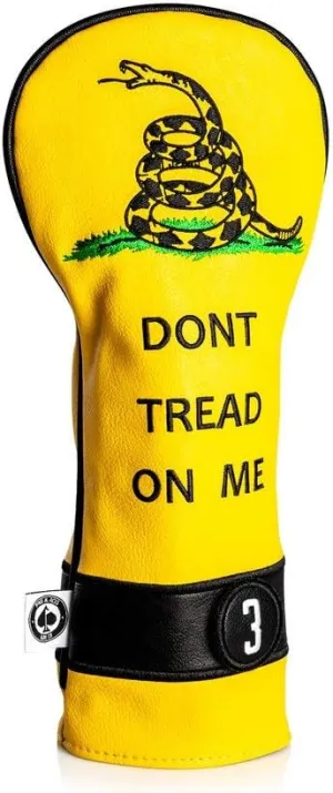Pins & Aces Golf Co. Don’t Tread On Me Premium Headcover - Quality Leather, Hand-Made Head Cover - Style and Customize Your Golf Bag - Tour Inspired, American, Patriotic Classic Design