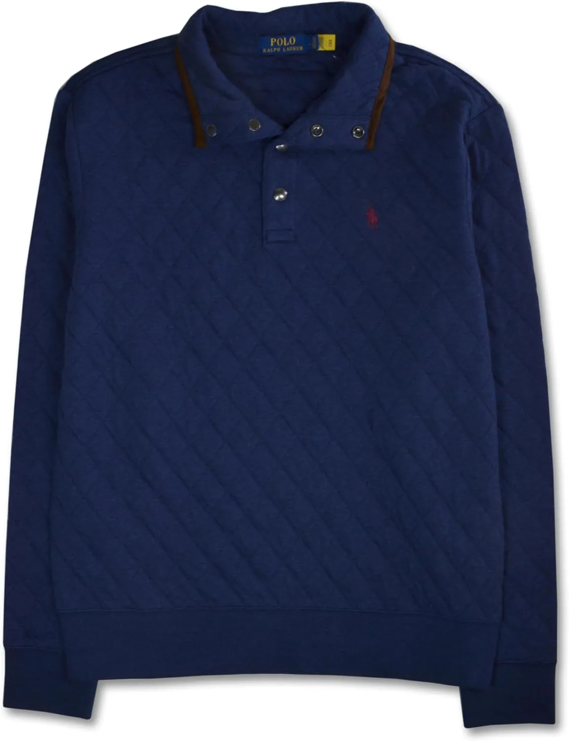 POLO RALPH LAUREN Mens Diamond Quilted Cotton Quarter Button Up Sweater,