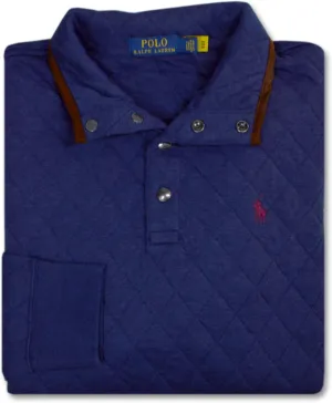 POLO RALPH LAUREN Mens Diamond Quilted Cotton Quarter Button Up Sweater,