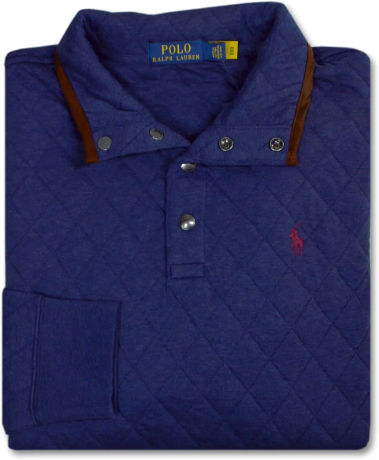 POLO RALPH LAUREN Mens Diamond Quilted Cotton Quarter Button Up Sweater,
