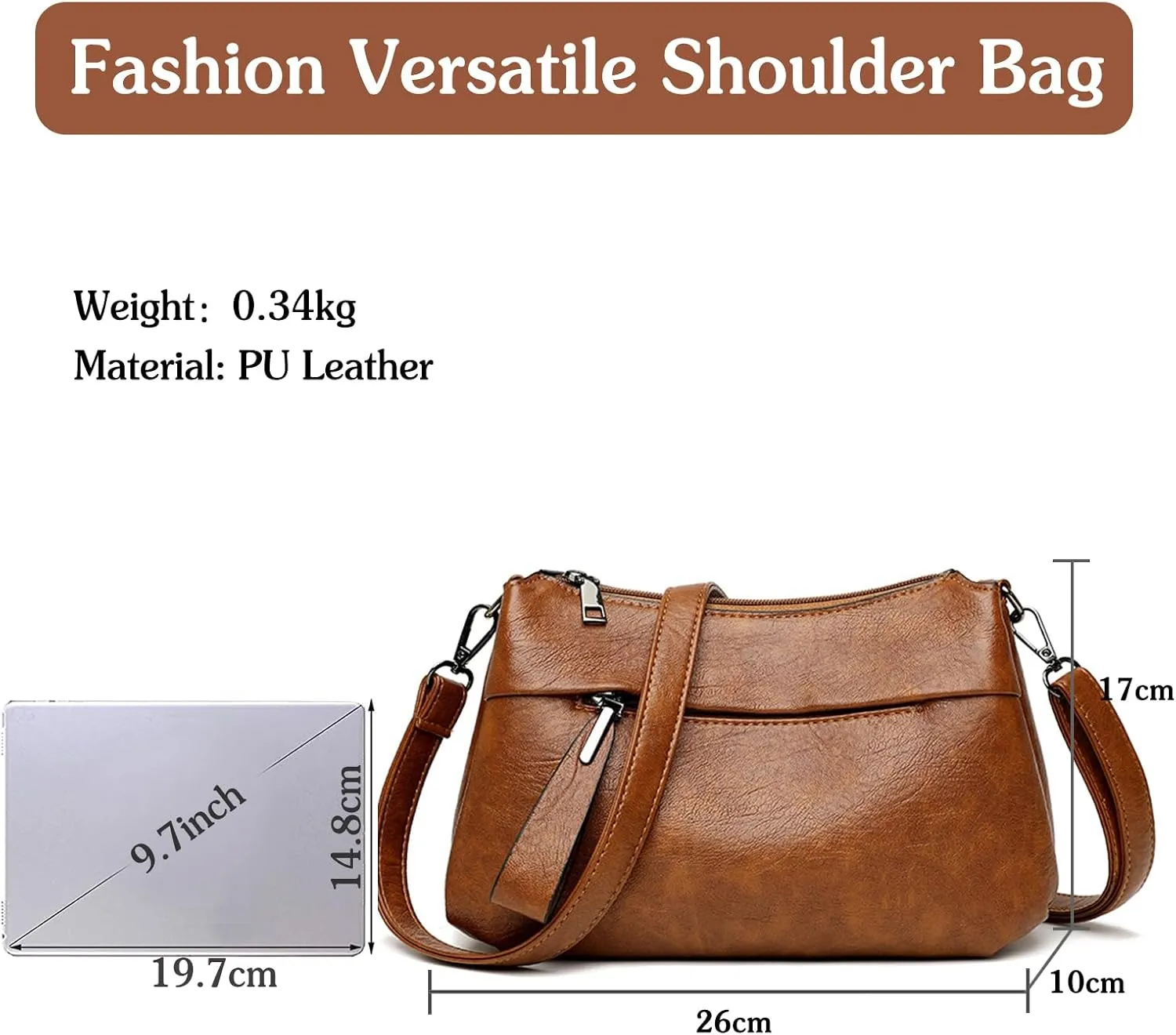 PORRASSO Elegant Crossbody Bag Women Shoulder Bag Handbag Ladies Satchel Messenger Bag for Dating Travel Daily Use Yellow