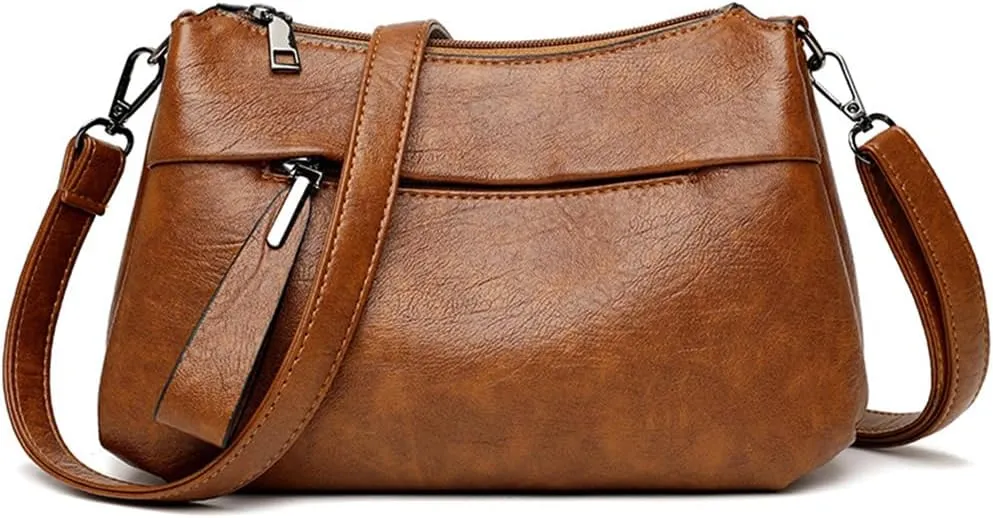 PORRASSO Elegant Crossbody Bag Women Shoulder Bag Handbag Ladies Satchel Messenger Bag for Dating Travel Daily Use Yellow