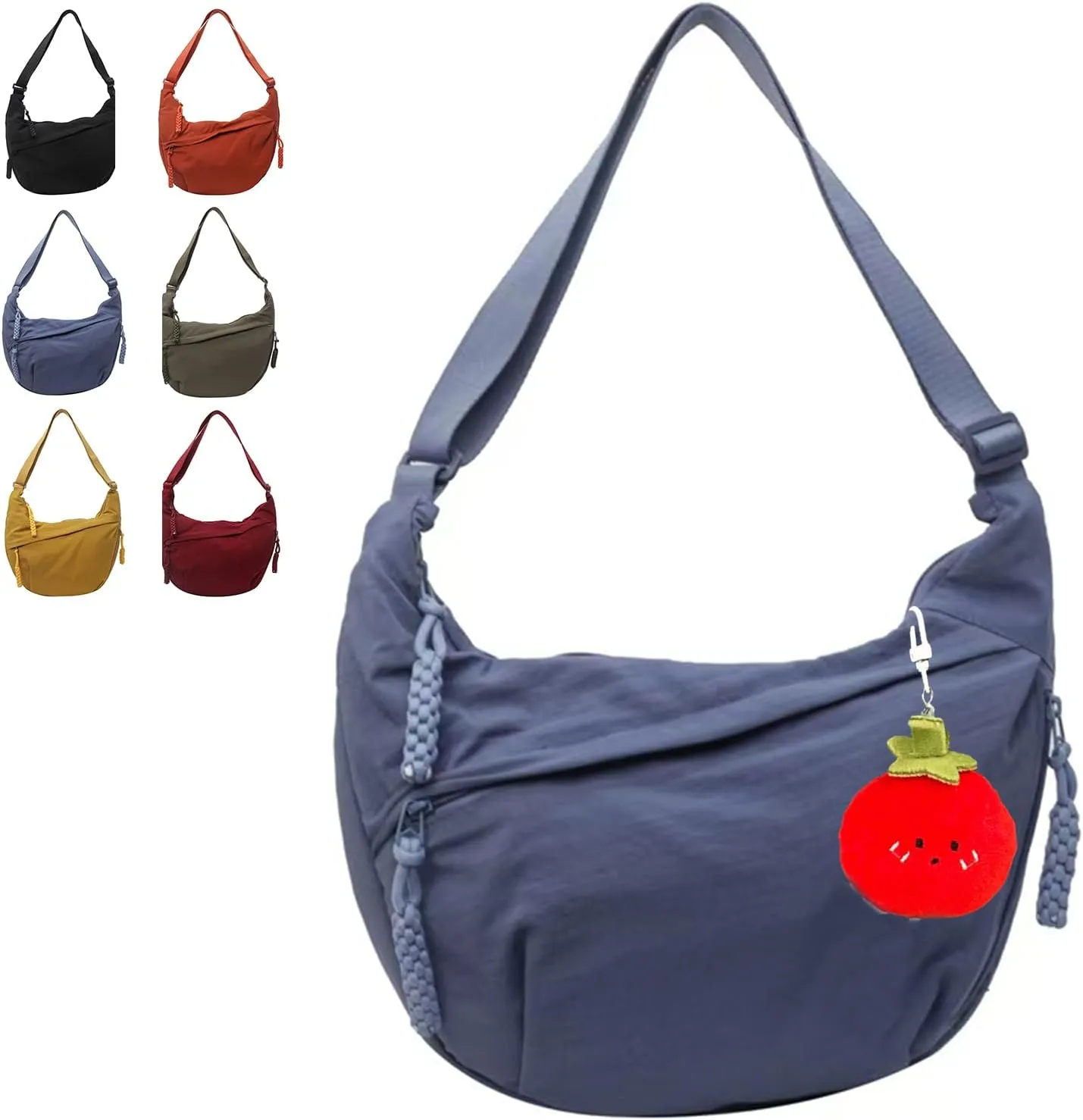 Preferable Crossbody Bag, 2025 New Fashion Fashion Plain Color Nylon Crossbody Bags,Large Capacity Travel Dumpling Bag