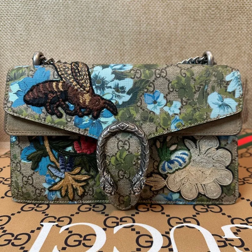 Preloved Gucci Dionysus GG Supreme Floral Bee Embroidered Shoulder Bag