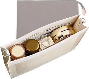 Premium Leather Purse Insert Organizer Compatible with LV Toiletry Pouch 19/26 with Gold Buckles