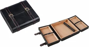 Prestige Import Group - The Augustus Leather Travel Cigar Travel Humidor - Up to 20 Cigars - Color: Black