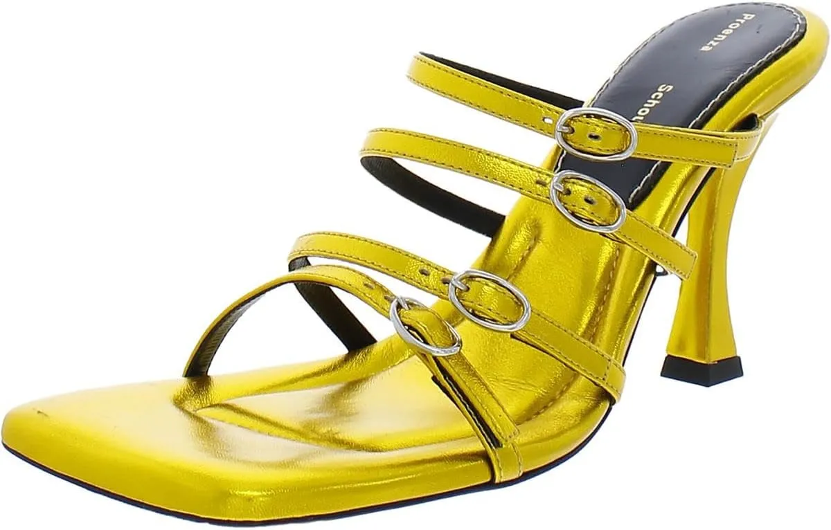 Proenza Schouler Square Sandals - 90 mm Metallic Nappa Gold EU 39 (US Women's 9) M