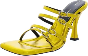 Proenza Schouler Square Sandals - 90 mm Metallic Nappa Gold EU 39 (US Women's 9) M
