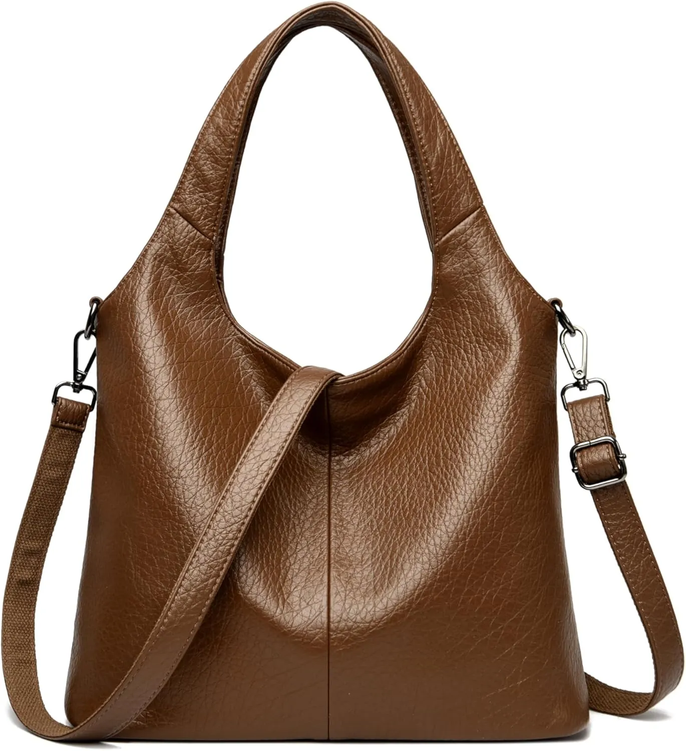 PU Leather Crossbody Tote Bag For Women Big Capacity Handbag Slouchy Tote Purses Shoulder Bag for Travel Work Party.