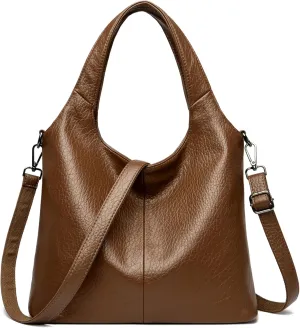 PU Leather Crossbody Tote Bag For Women Big Capacity Handbag Slouchy Tote Purses Shoulder Bag for Travel Work Party.