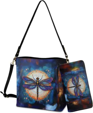 PU Leather Womens Crossbody Tote Bag Purse Sets Large Satchel Handbag with Wristlet Wallet for Travel Shopping