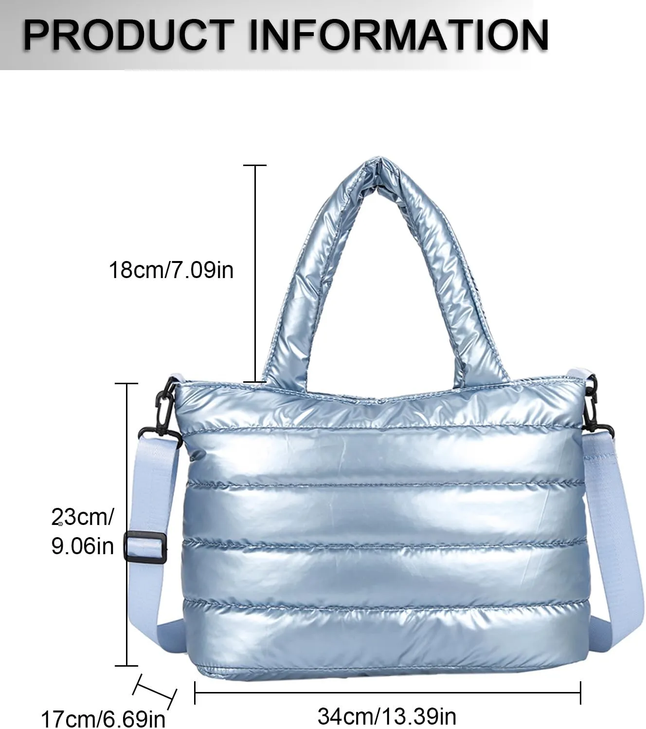 Puffer Tote Bag, Trendy Large Quilted Puffy Tote Bag Purse for Women Multiple-pockets Shoulder Handbags