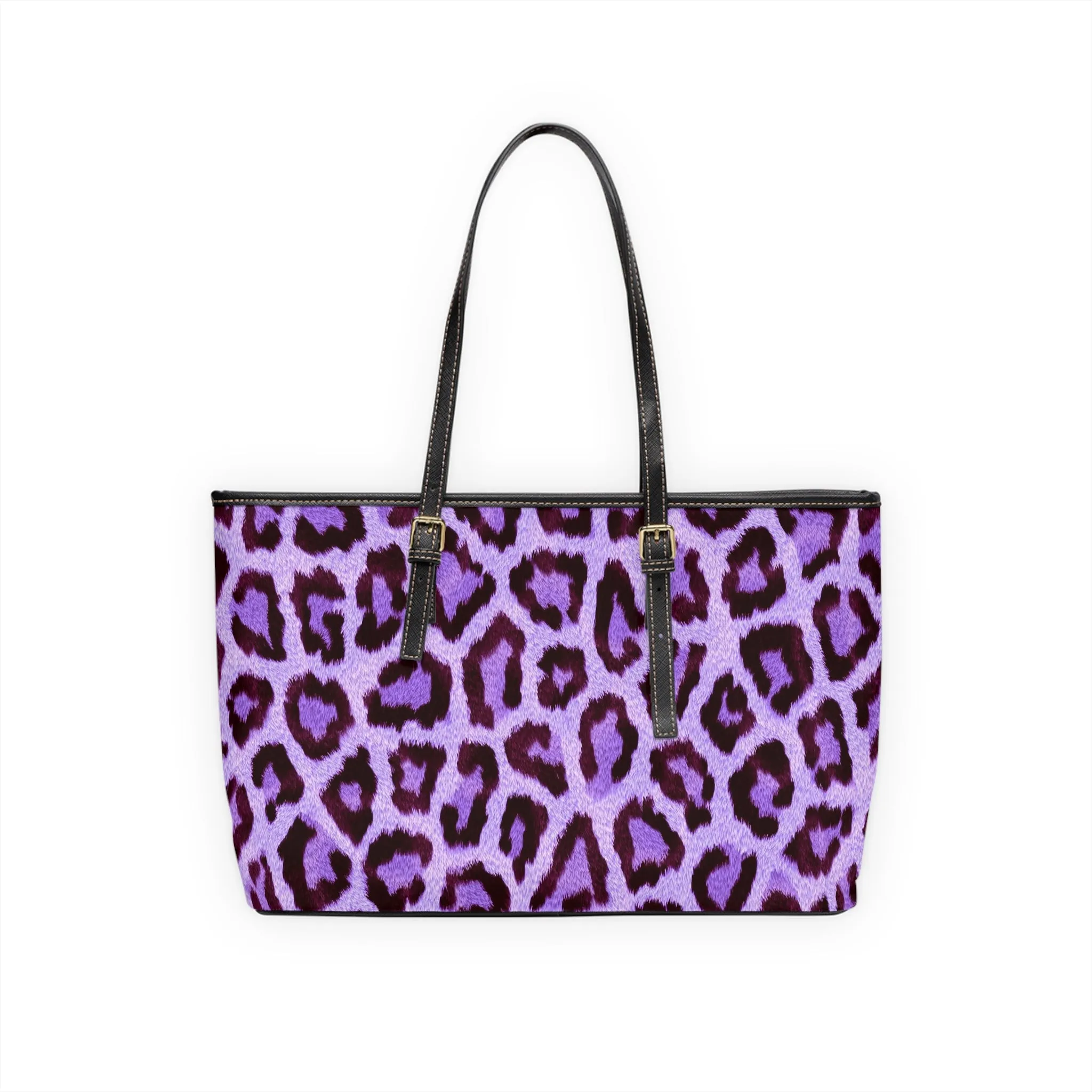 Purple Leopard Print PU Leather Shoulder Bag