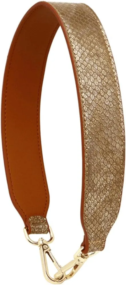 Purse Straps Replacement PU Leather Handbags Strap Shoulder Bag Straps Phone Pendant (Serpentine Gold-19)