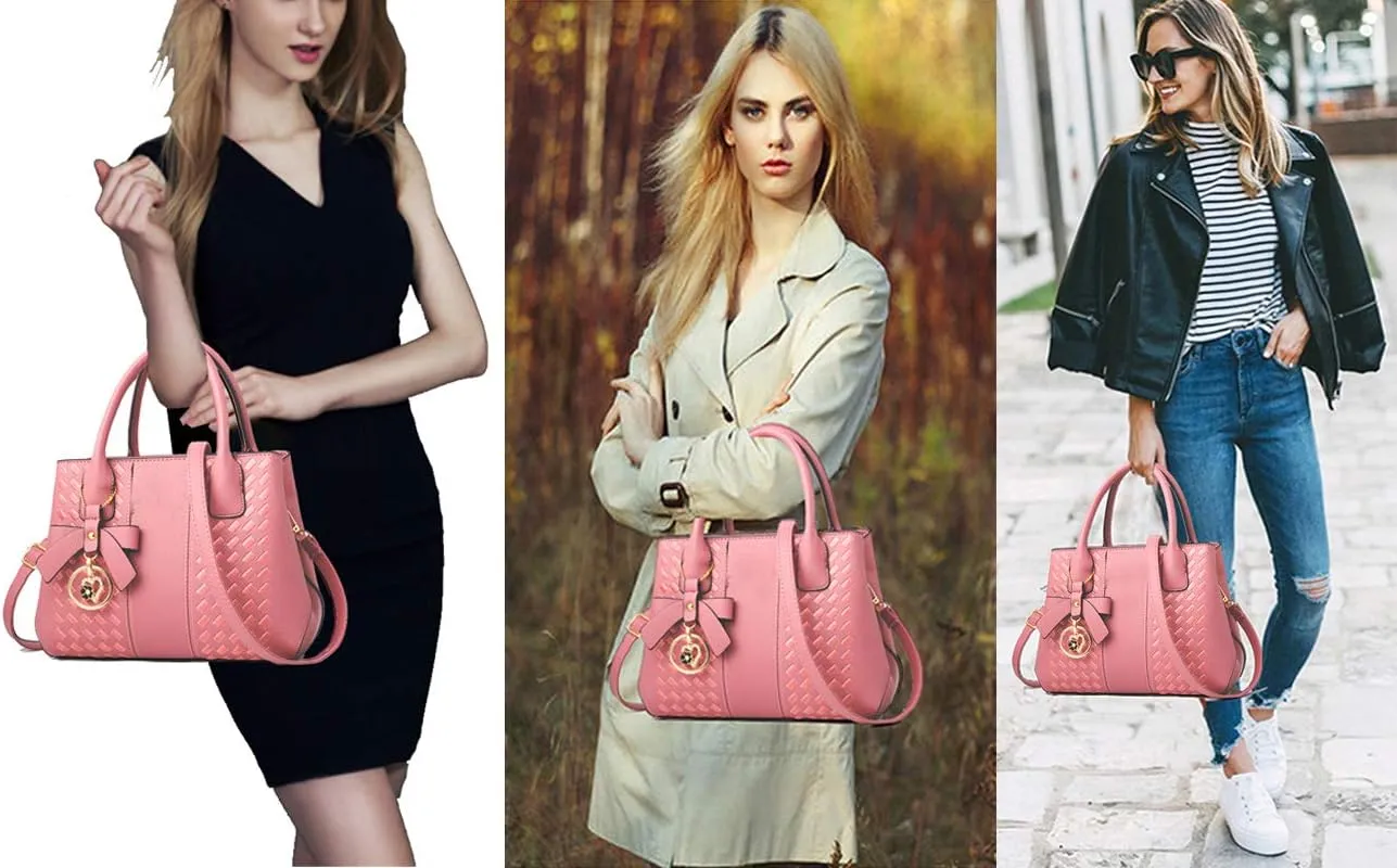 Purses and Handbags for Women Fashion Ladies PU Leather Top Handle Satchel Shoulder Tote Bags