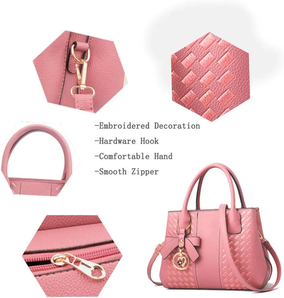 Purses and Handbags for Women Fashion Ladies PU Leather Top Handle Satchel Shoulder Tote Bags