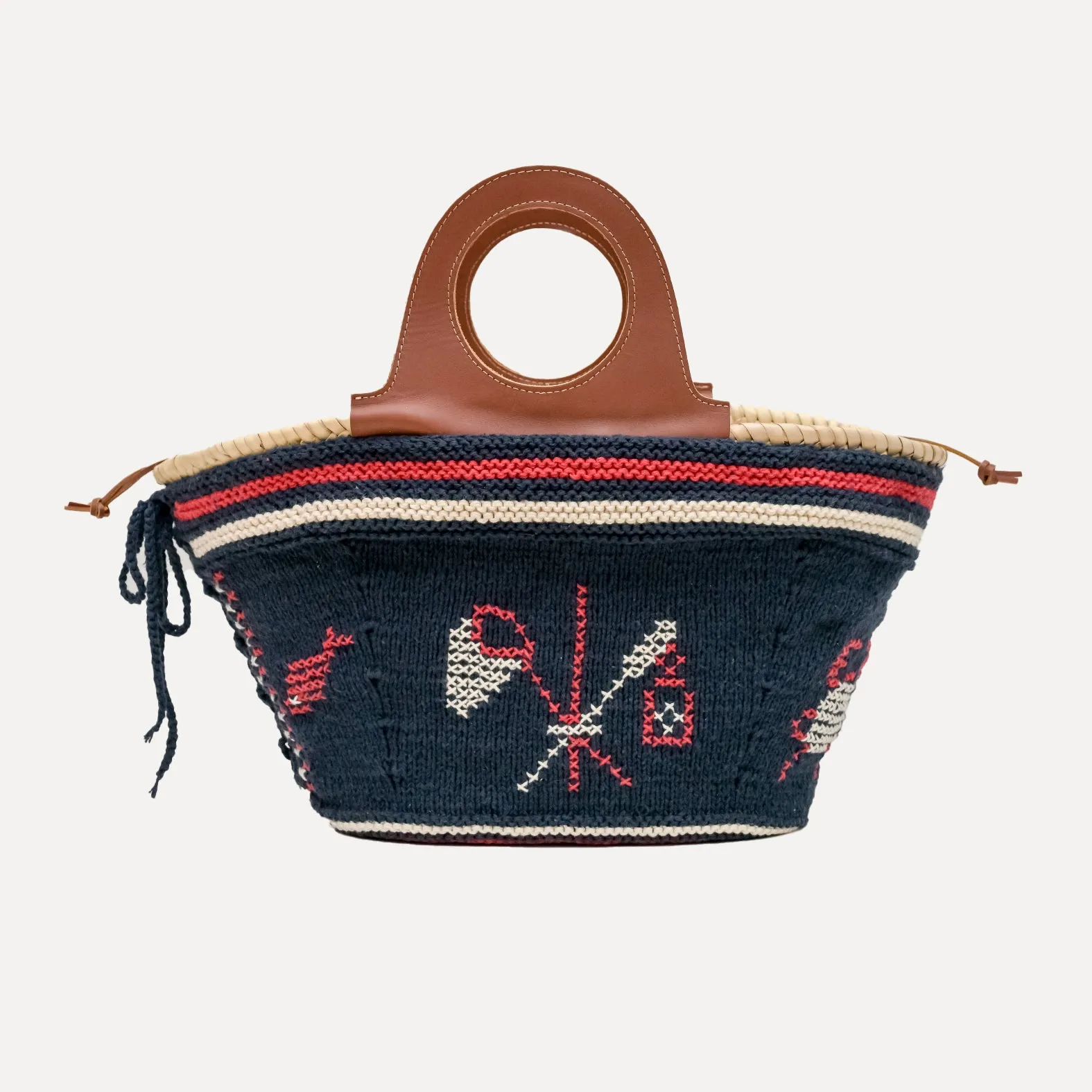 Póvoa - embroidered basket in navy