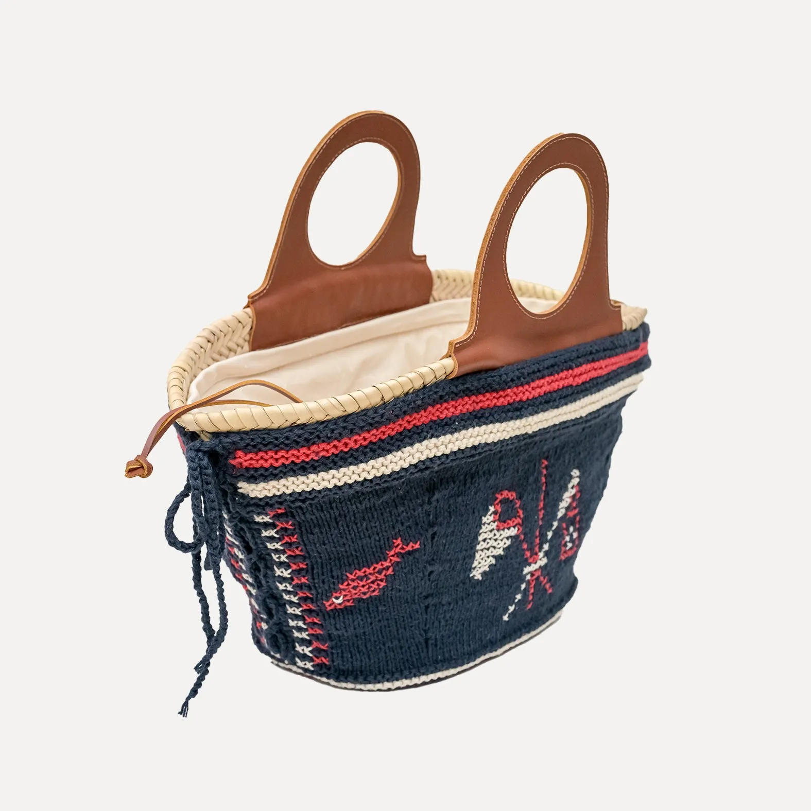 Póvoa - embroidered basket in navy