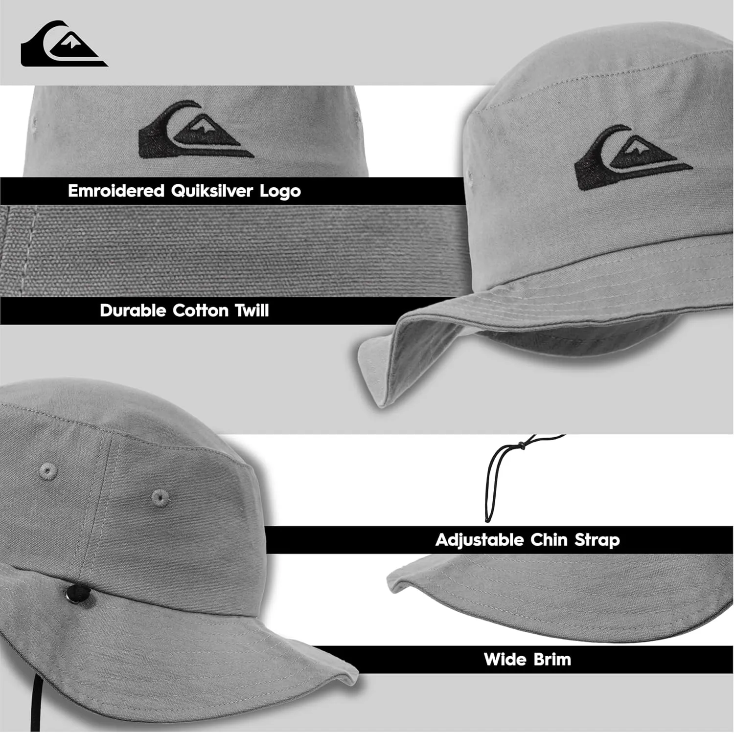 Quiksilver Boys Kid's Bushmaster Sun Protection Floppy Visor Bucket Hat