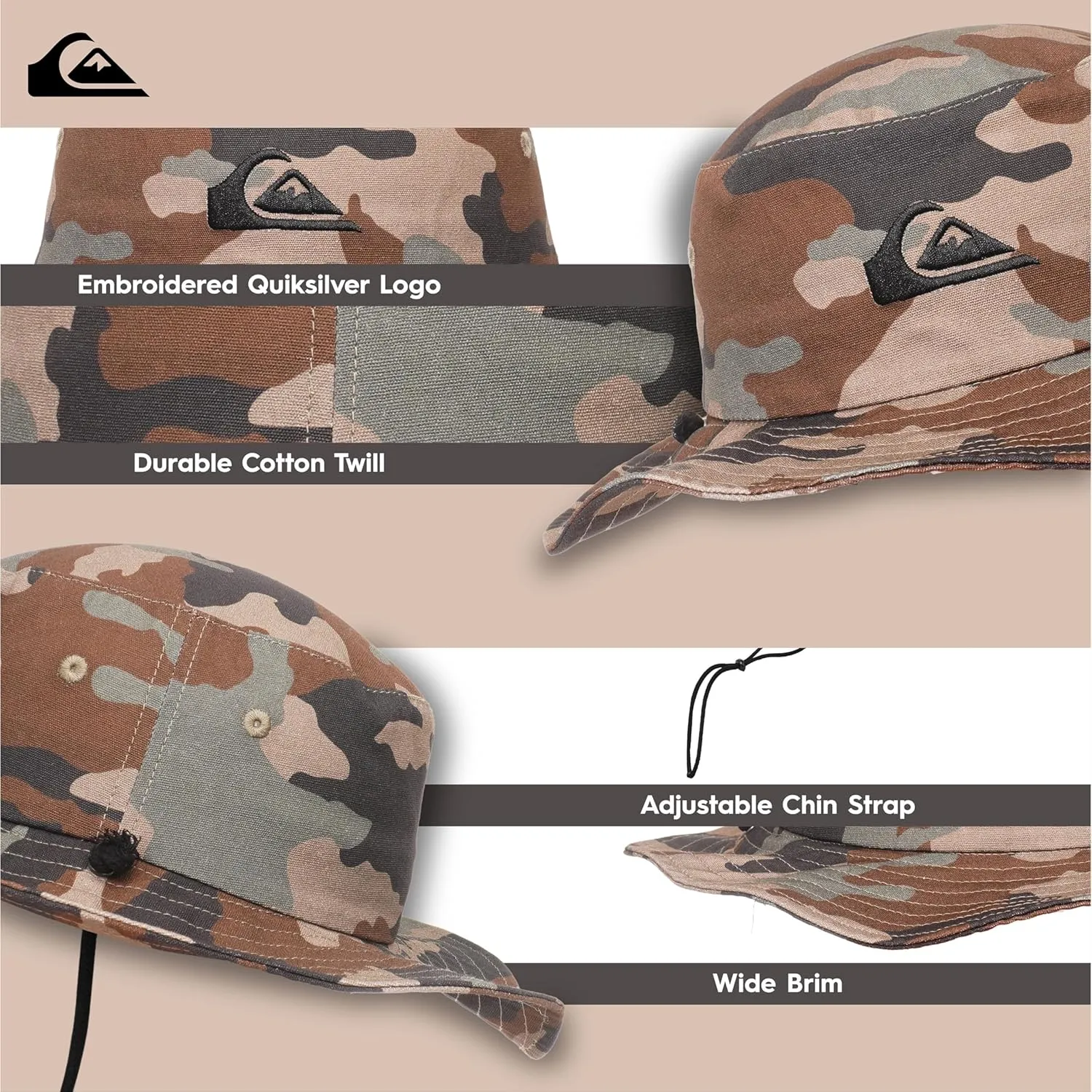 Quiksilver Boys Kid's Bushmaster Sun Protection Floppy Visor Bucket Hat