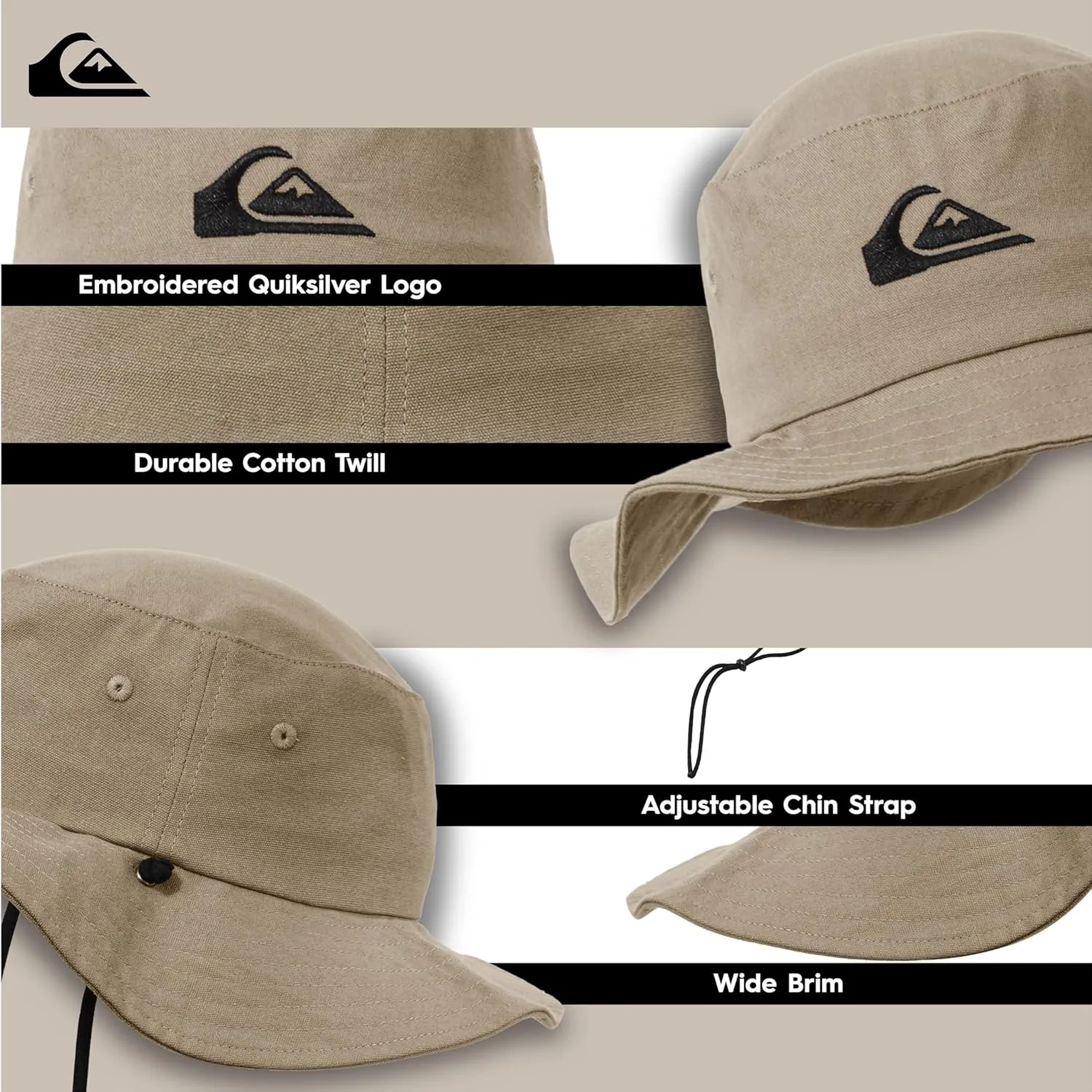 Quiksilver Boys Kid's Bushmaster Sun Protection Floppy Visor Bucket Hat