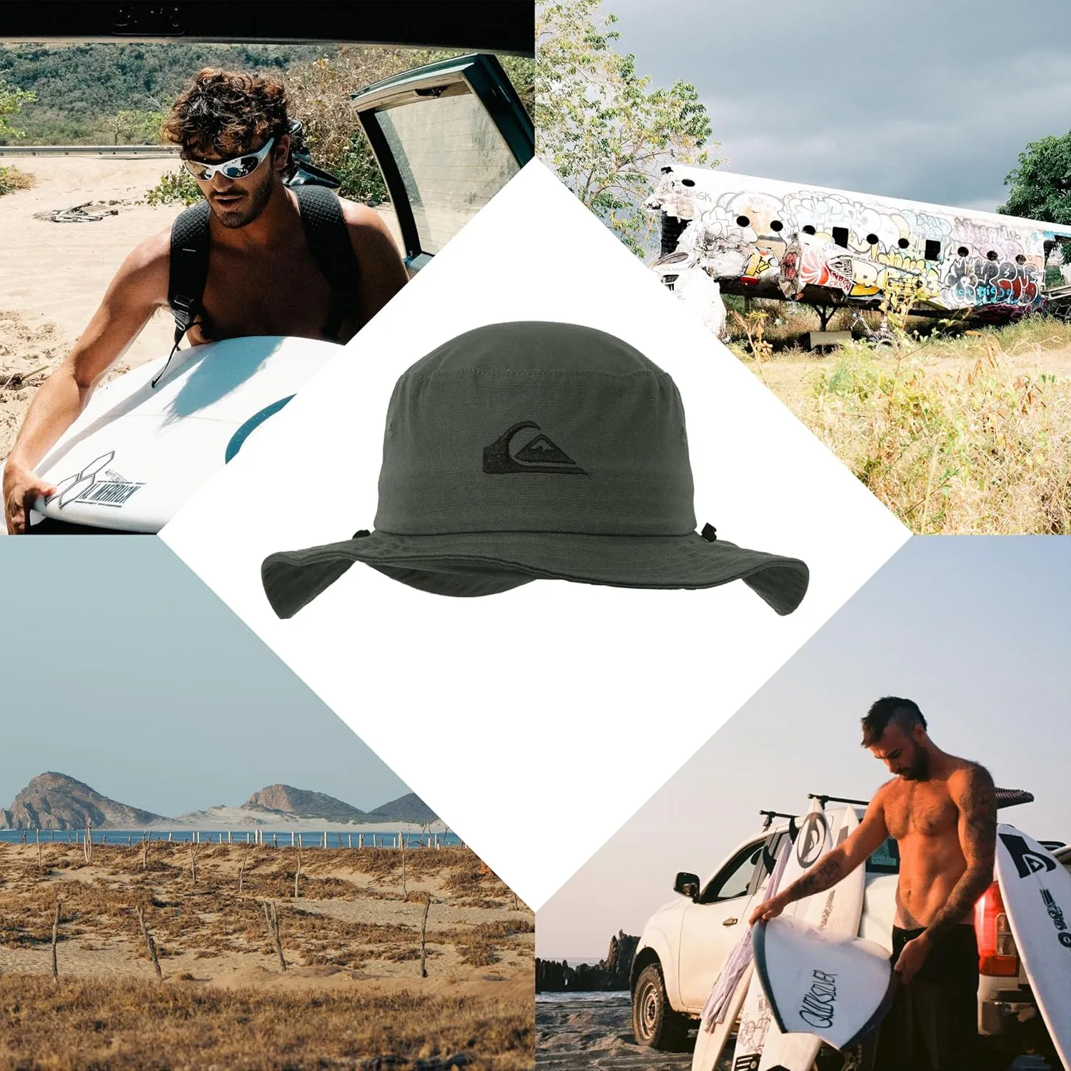 Quiksilver Boys Kid's Bushmaster Sun Protection Floppy Visor Bucket Hat