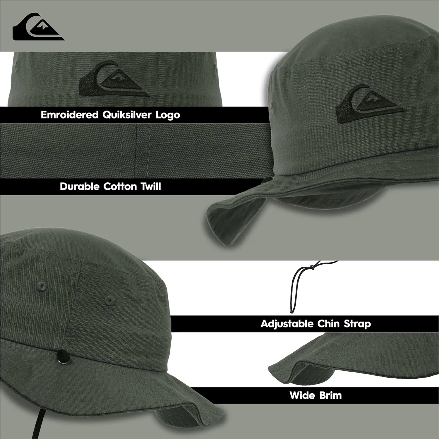 Quiksilver Boys Kid's Bushmaster Sun Protection Floppy Visor Bucket Hat