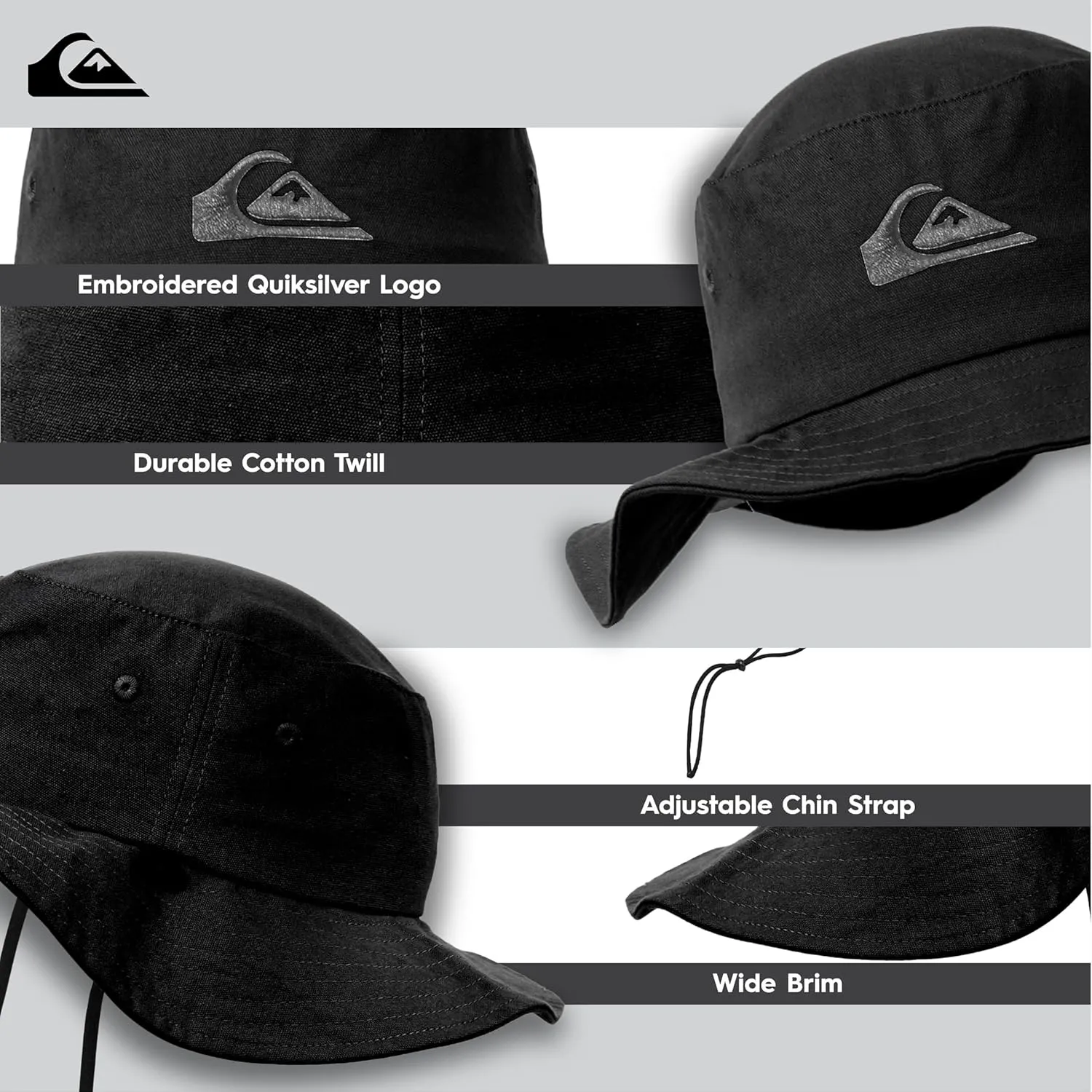 Quiksilver Boys Kid's Bushmaster Sun Protection Floppy Visor Bucket Hat