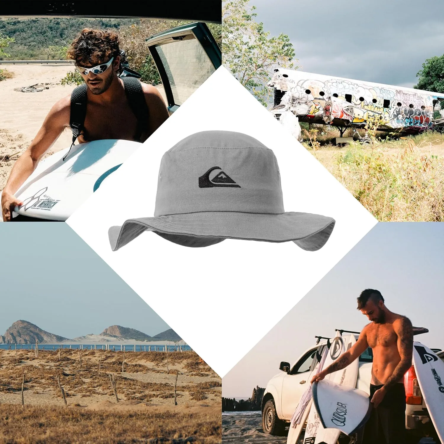 Quiksilver Boys Kid's Bushmaster Sun Protection Floppy Visor Bucket Hat