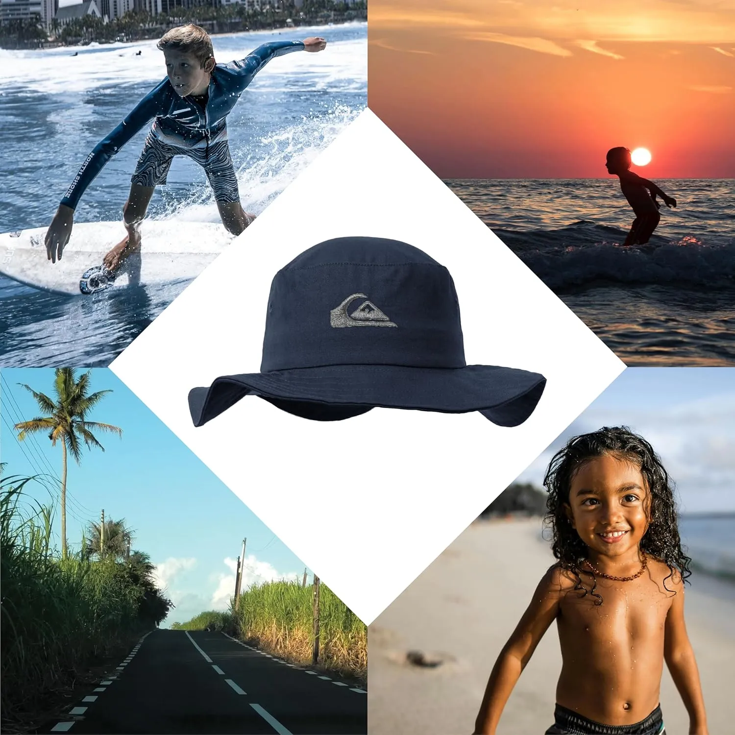 Quiksilver Boys Kid's Bushmaster Sun Protection Floppy Visor Bucket Hat