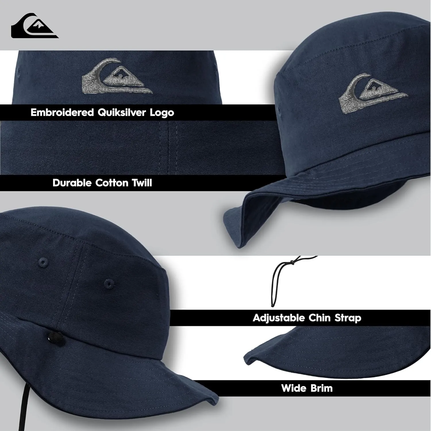 Quiksilver Boys Kid's Bushmaster Sun Protection Floppy Visor Bucket Hat