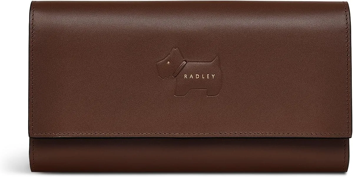 RADLEY London Puffy Protect Women's Extra Large Leather Flapover Wallet, Walnut