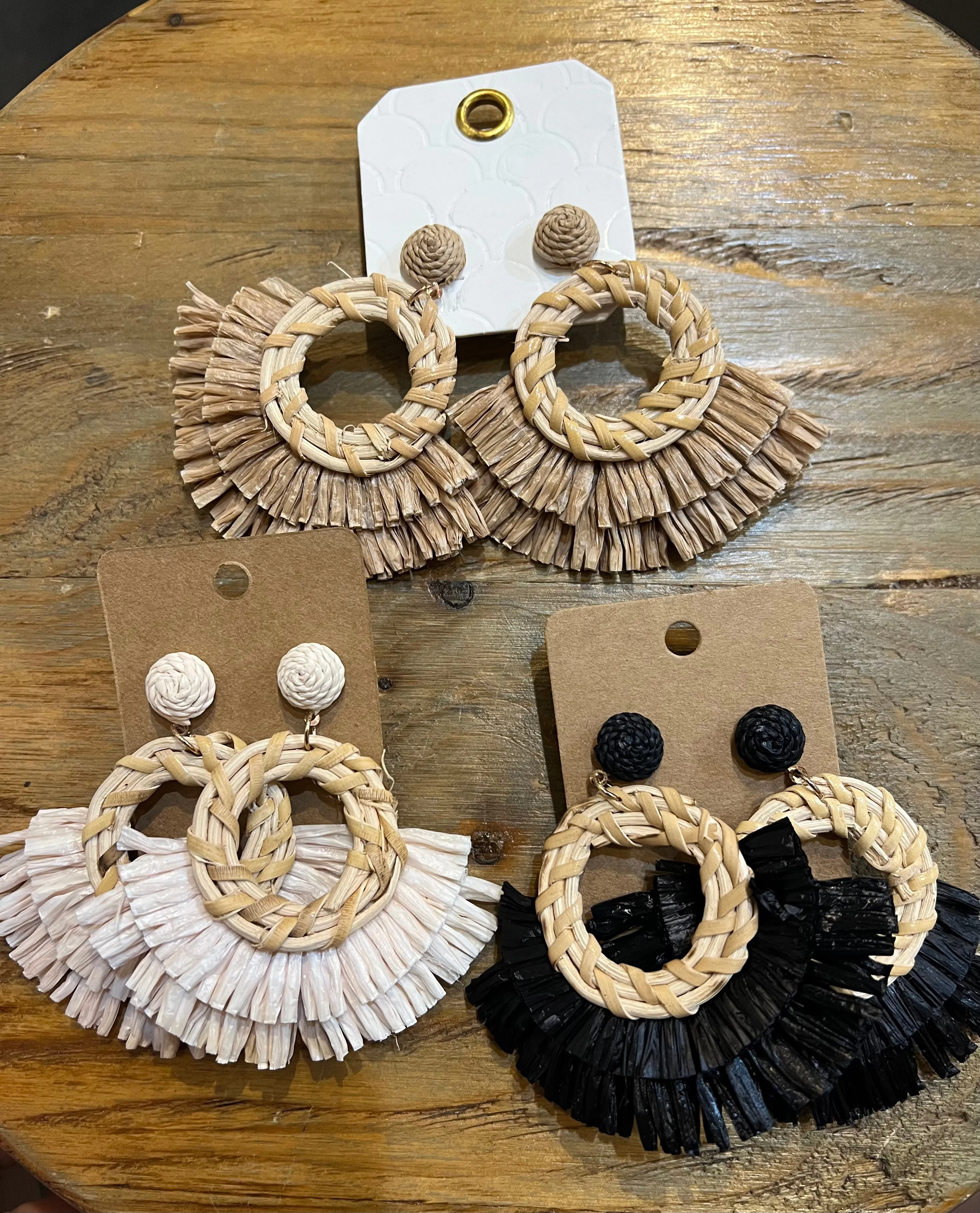 Raffia Fringe Earrings