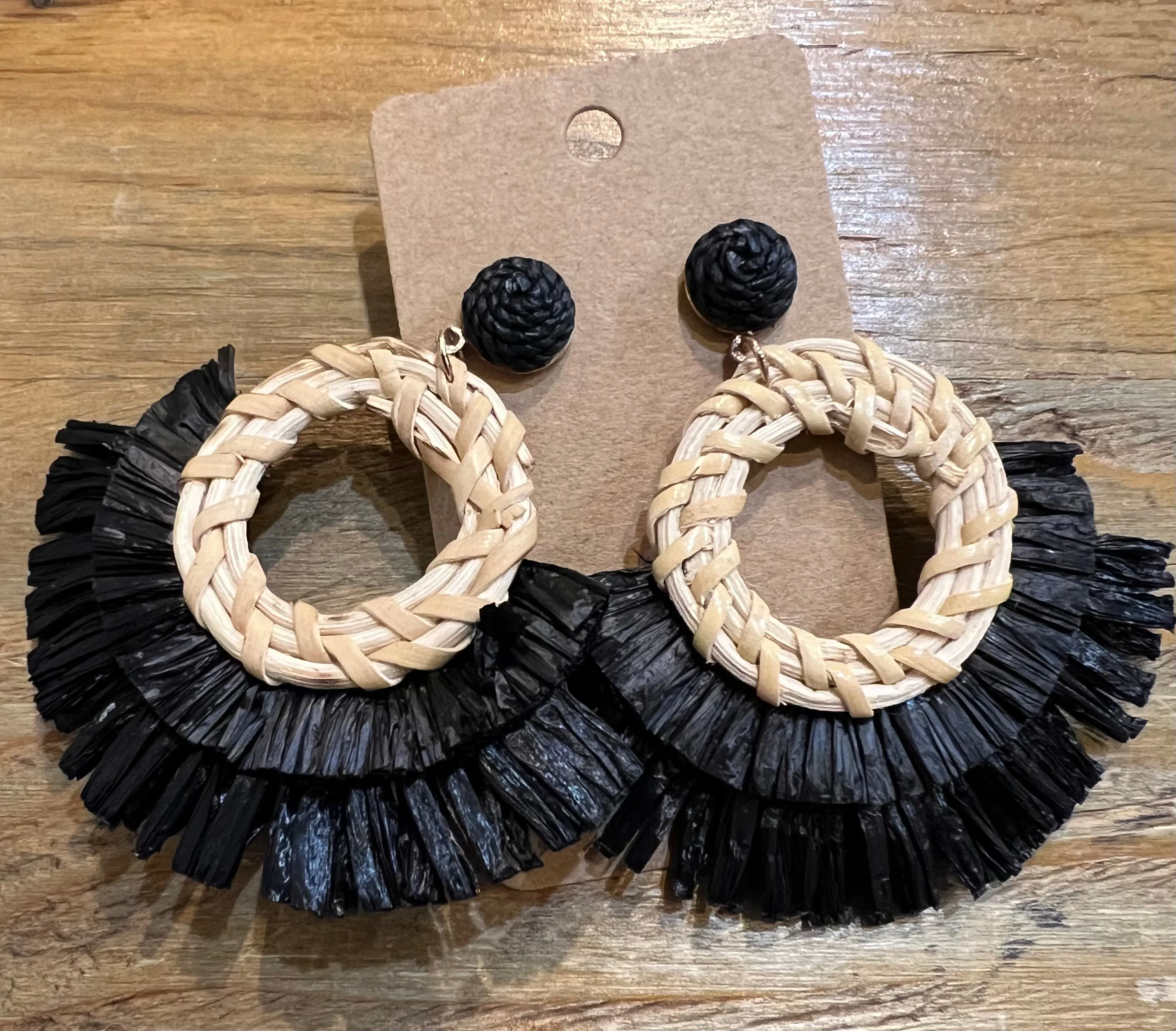 Raffia Fringe Earrings